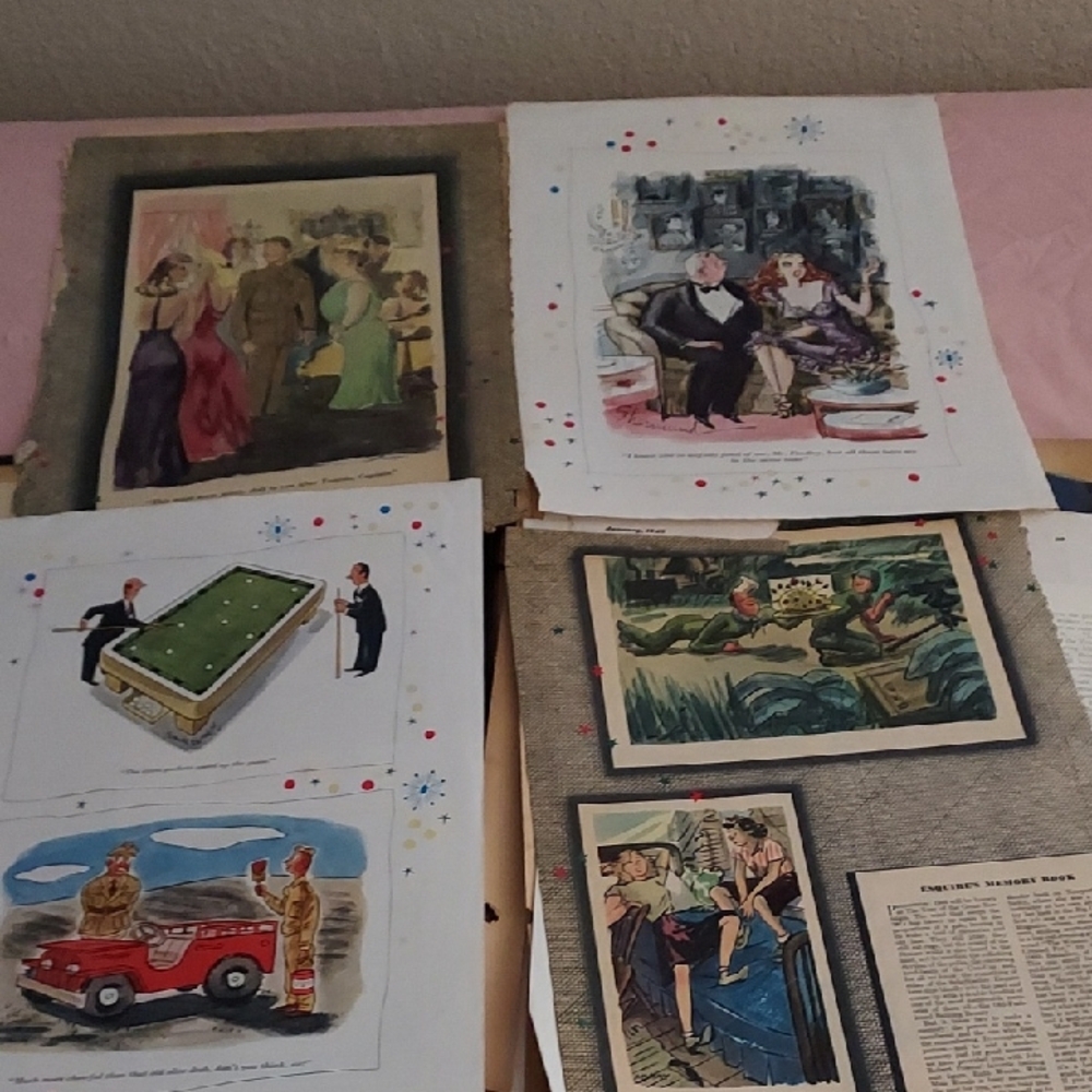 Vintage 1930s Adult Humor Cartoons Scrapbook Collection PRICELESS Scrapbook